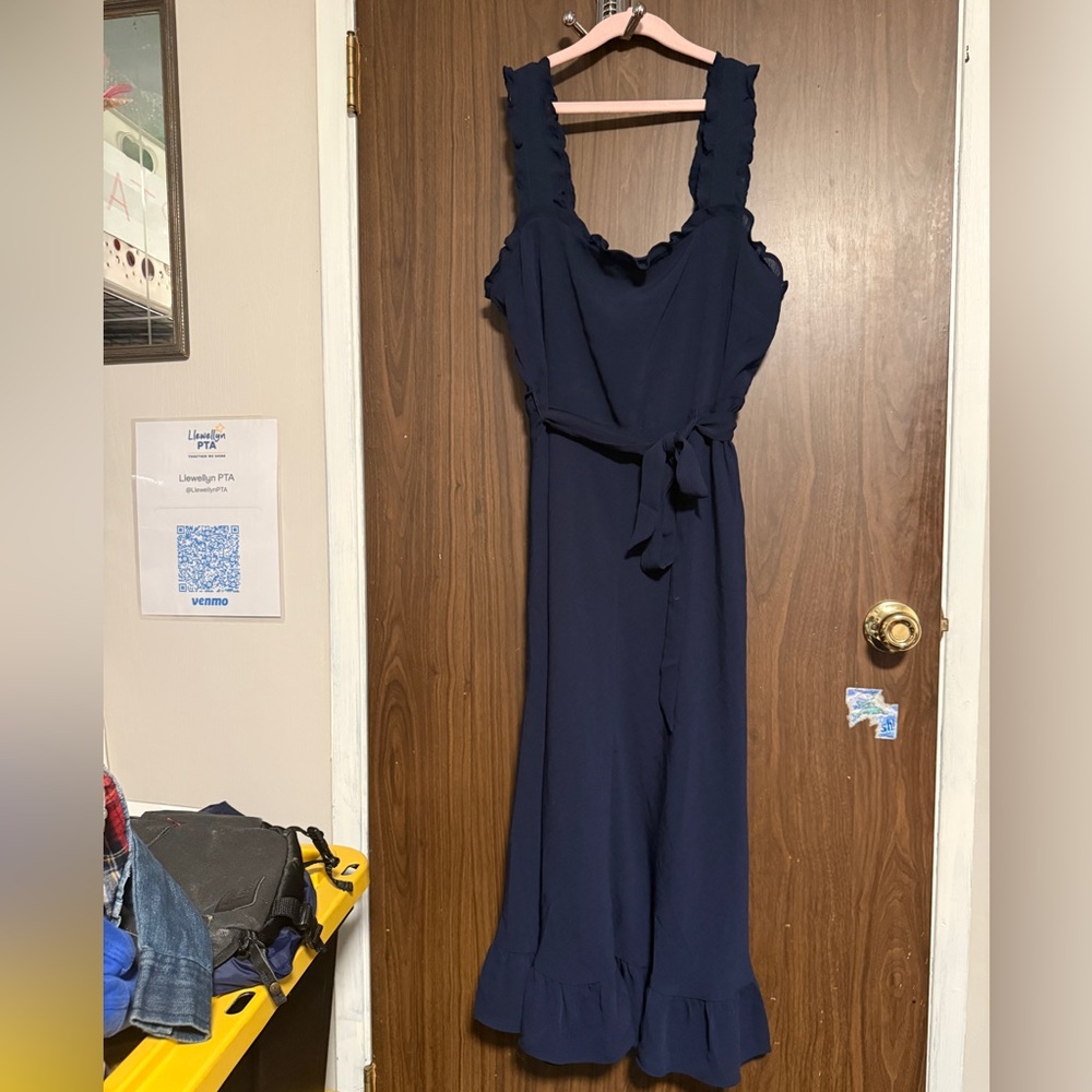 Navy Blue Sleeveless dress with Ruffle Hem sz 12 women’s